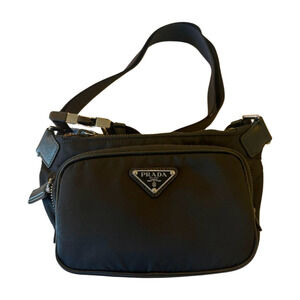 Prada Re-Nylon and Saffiano Leather Belt Bag - Black